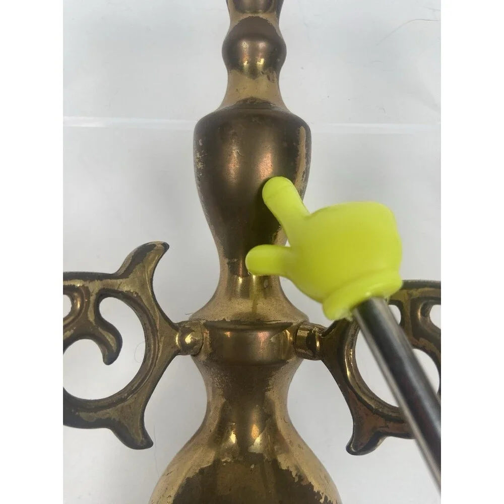 Double Candle Holders Brass 2 Arm Wall Sconce Made In England Vintage Old Brass